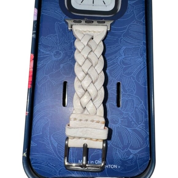 Brighton Sutton Braided Leather Apple Watch Band – Ivory - Picture 3 of 5